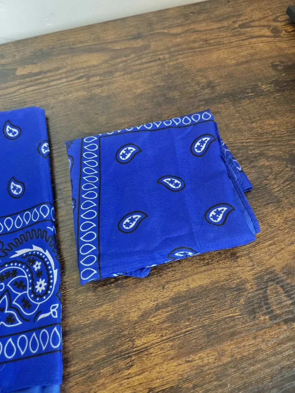 Set Of 2 Blue Bandanas Paisley Western Rodeo Cowgirl Southwestern Scarf Necktie